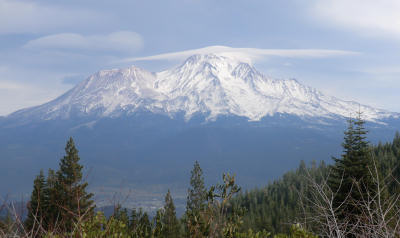 Mount Shasta from near Castle Lake, with lenticular clouds forming. 11:11:11 